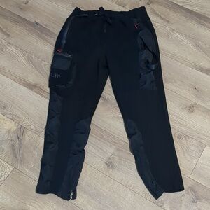 VIE + Riche Men's Jogger  Slim Leg Sweatpants Black-Red Size XL